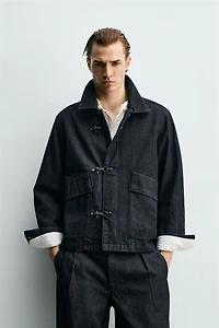 METALLIC FIREMAN CLASP DENIM JACKET