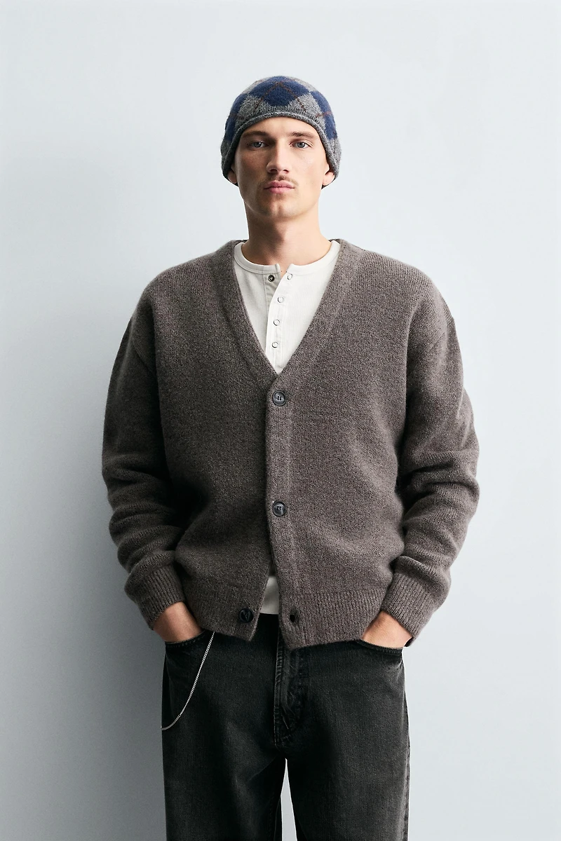 TEXTURED KNIT CARDIGAN