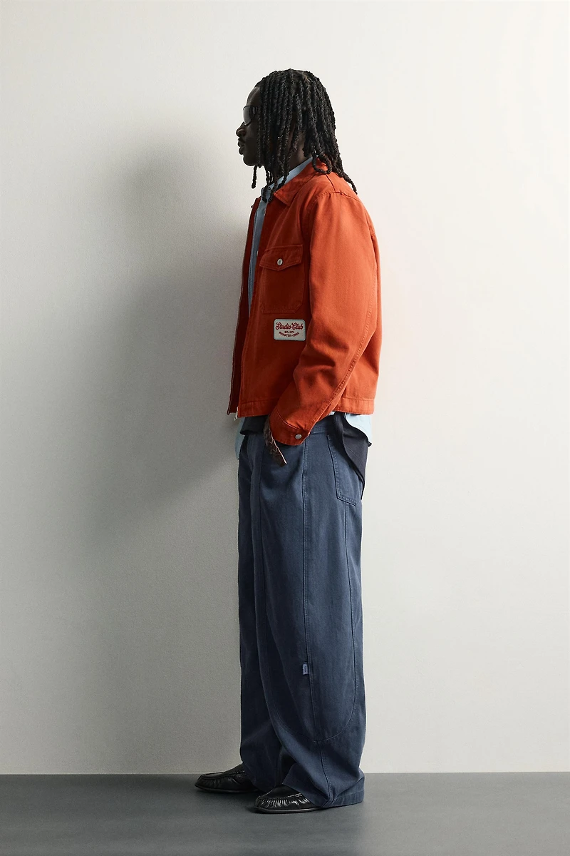 CROPPED-FIT PATCH AND EMBROIDERY JACKET
