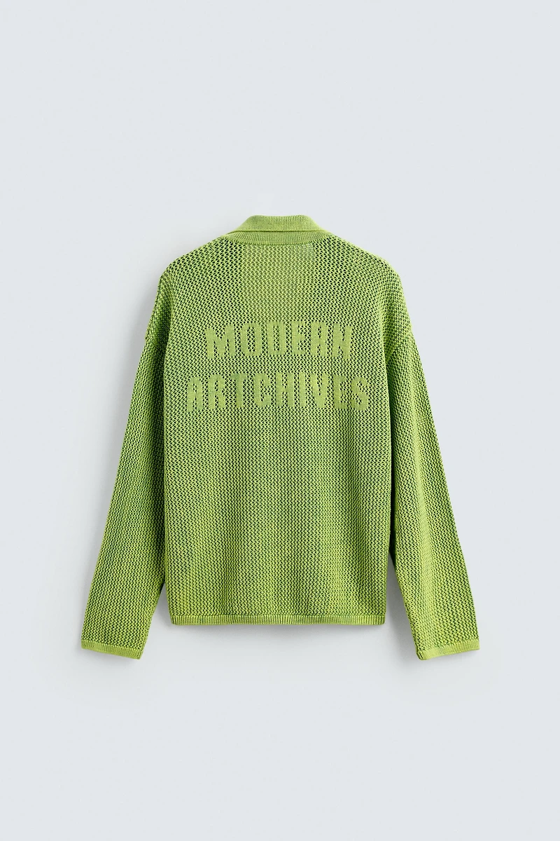 WASHED TEXTURED KNIT POLO