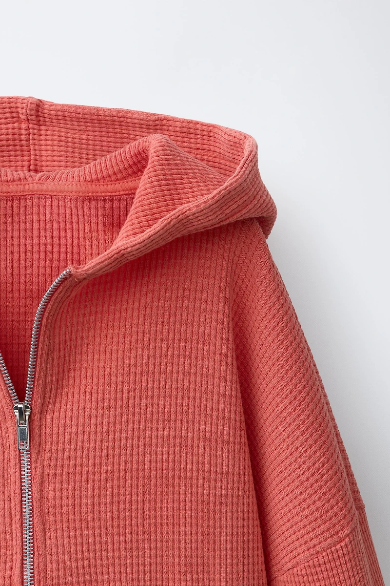 PUKAS SURF WAFFLE CROPPED HOODIE
