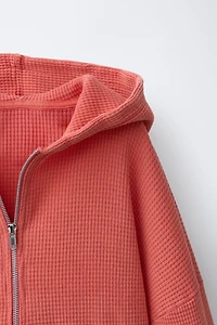 PUKAS SURF WAFFLE CROPPED HOODIE