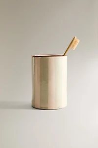 POT BROSSE À DENTS CÉRAMIQUE RAYURES