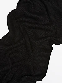 Ribbed 100% cashmere scarf