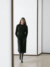 Oversize wool blend knit sweater