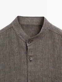Relaxed fit overshirt with a stand collar