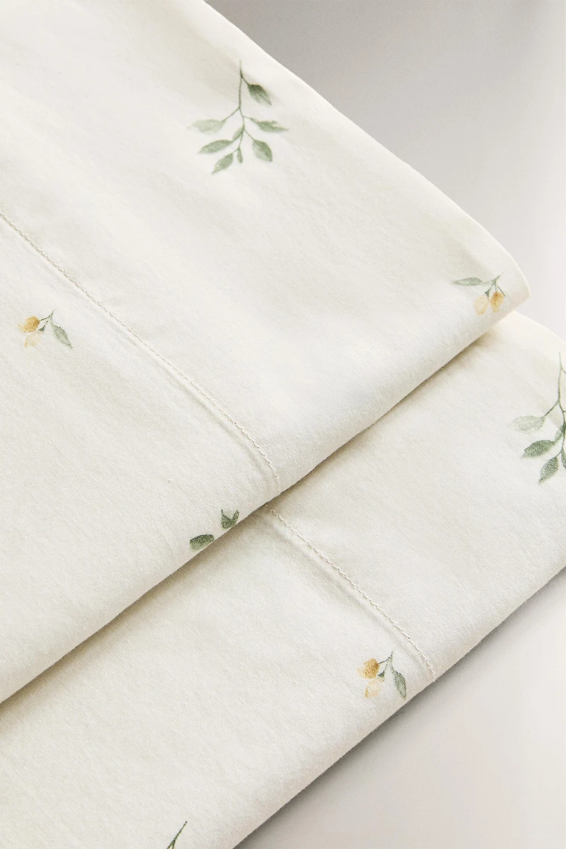 DRAP DE DESSUS IMPRIMÉ FEUILLES