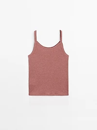 100% cotton marl strappy top