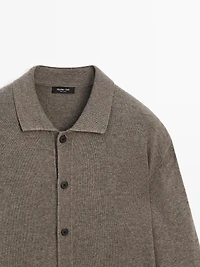 Cotton blend knit cardigan