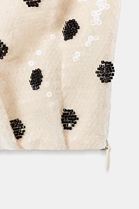 TOP BANDEAU PAILLETTES À POIS