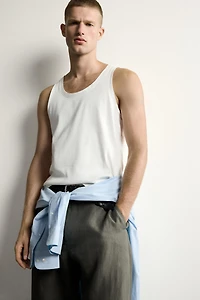 RIB TANK TOP WITH MATCHING TRIM