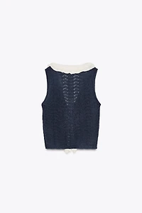 CONTRAST RUFFLE TOP