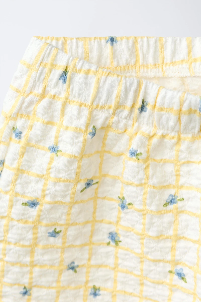 PLAID AND FLORAL SHORTS