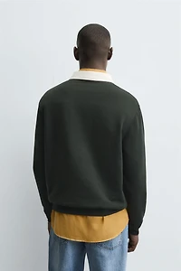 CONTRAST COLLAR POLO SWEATSHIRT
