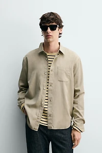 REGULAR FIT LYOCELL - COTTON SHIRT