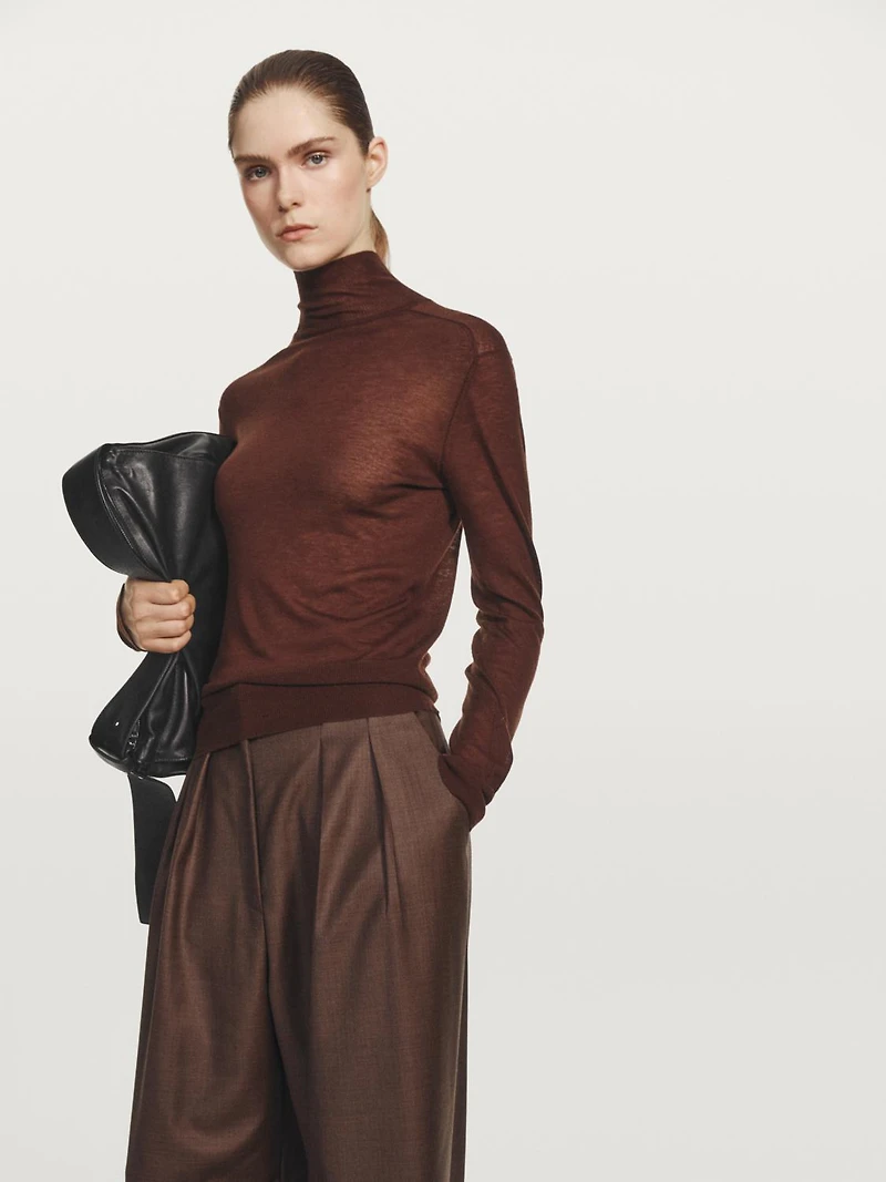 100% wool knit mock turtleneck sweater - STUDIO