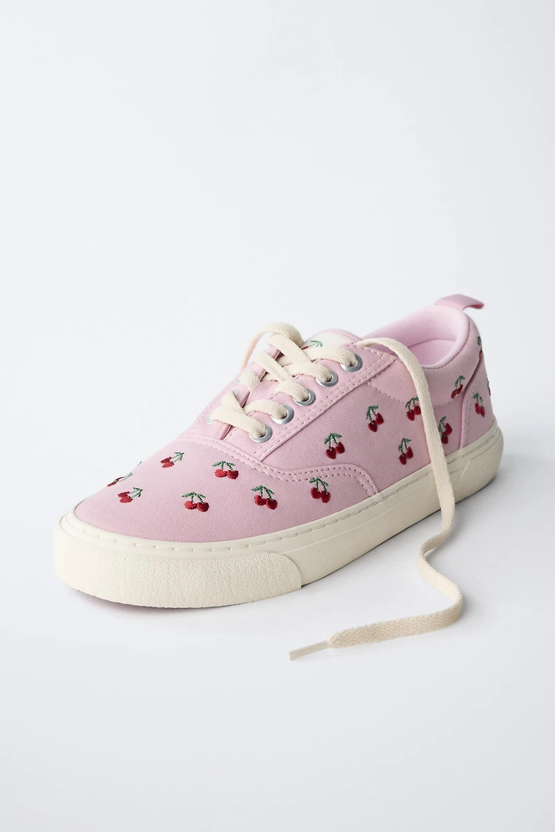 EMBROIDERED COTTON SNEAKERS