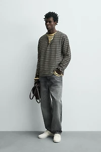 STRIPED HENLEY T-SHIRT