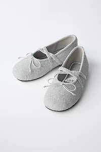 SILVER PARTY BALLET FLATS