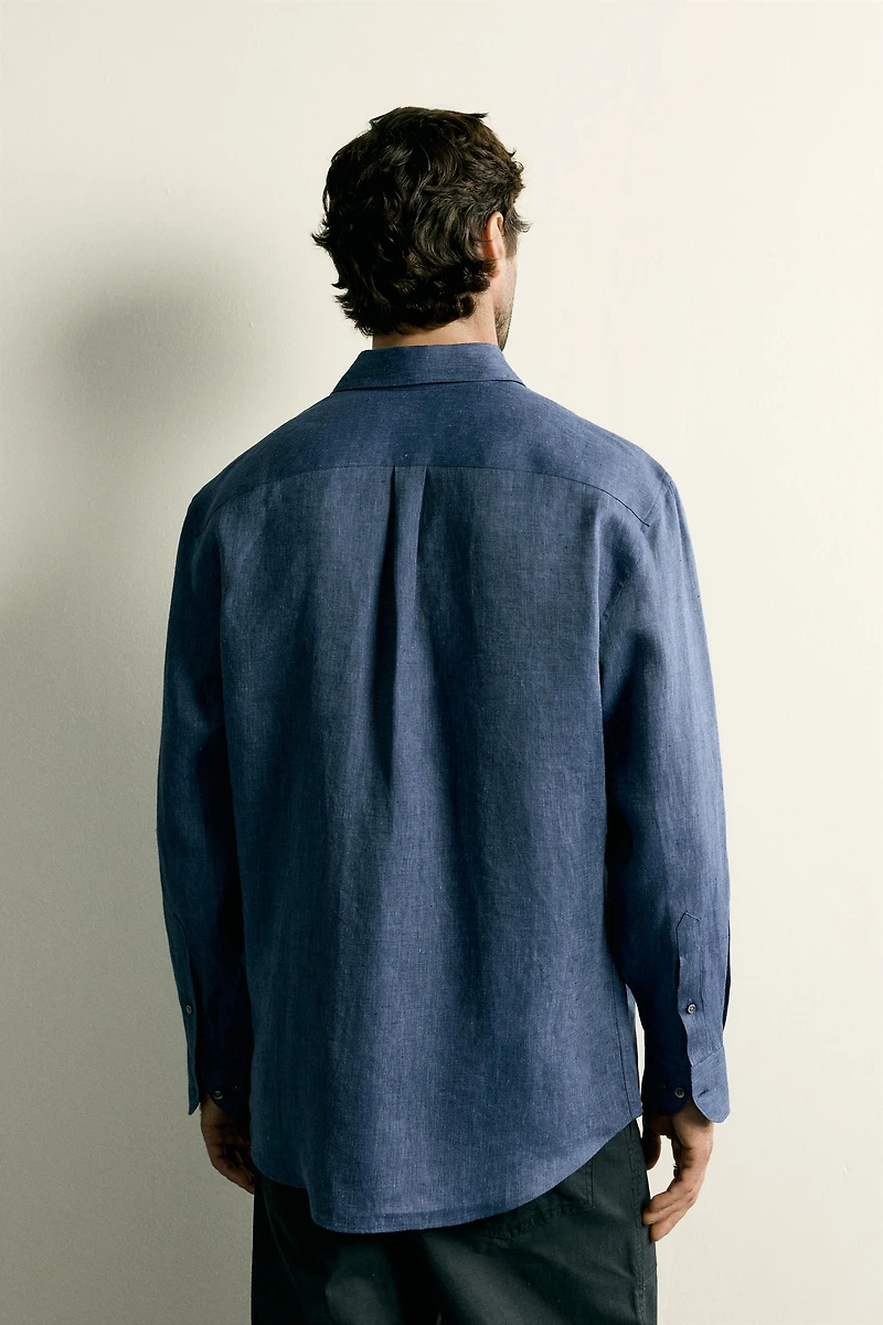 100% LINEN REGULAR FIT SHIRT