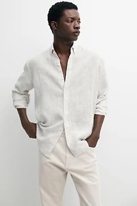 Chemise slim milleraies 100 % lin