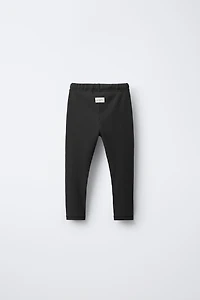 RIBBED LEGGINGS WITH LABEL