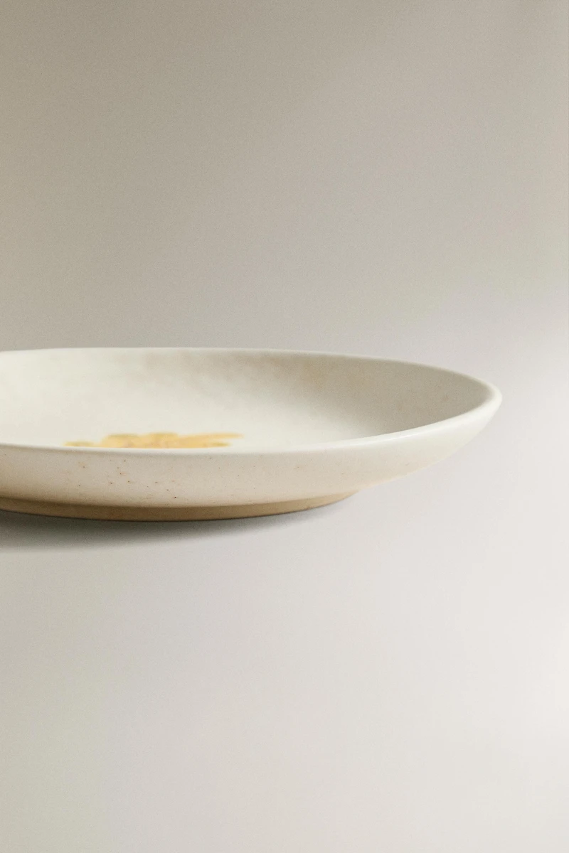 ASSIETTE À DESSERT GRÈS FEUILLE