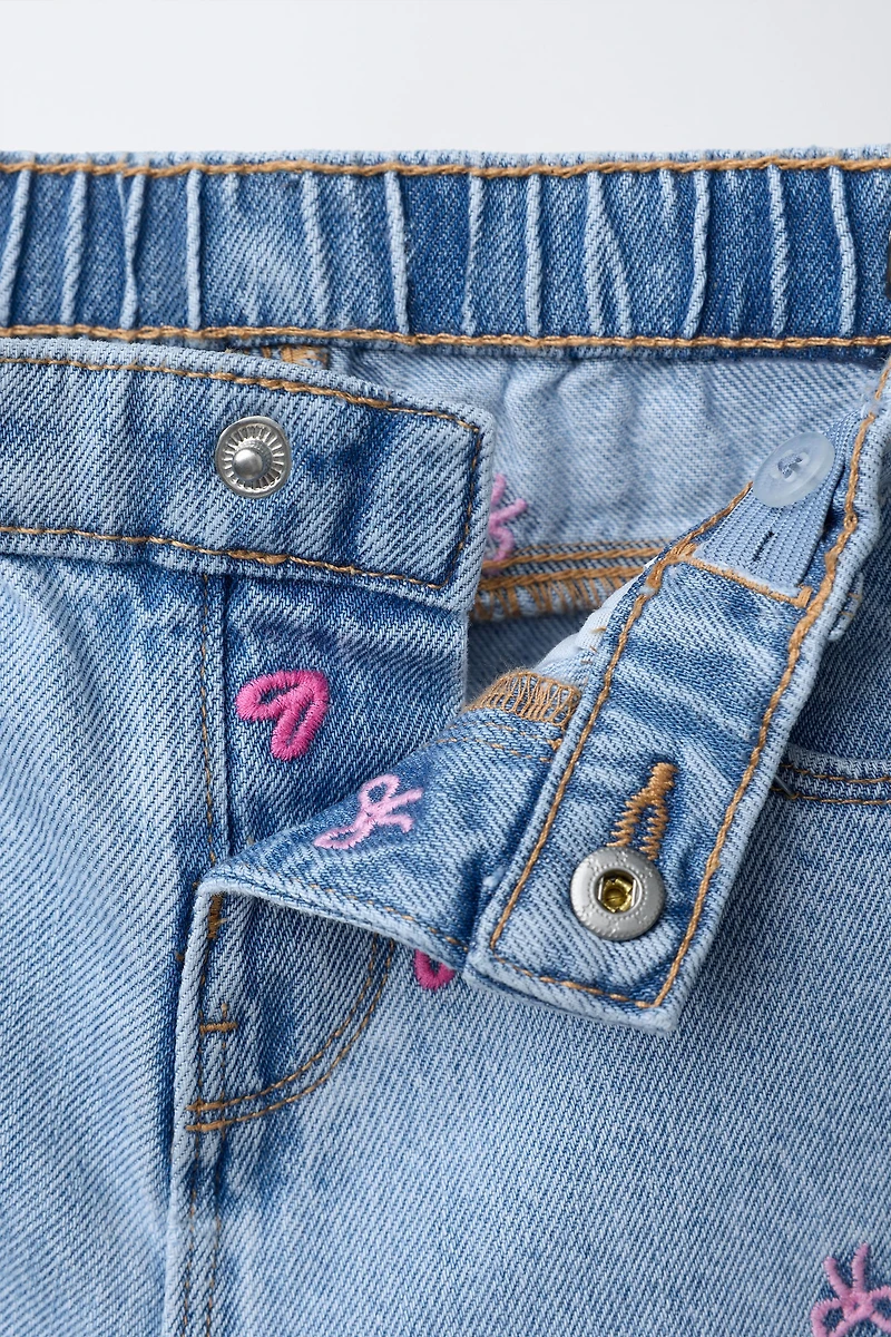 EMBROIDERED CULOTTE JEANS