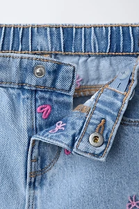 EMBROIDERED CULOTTE JEANS
