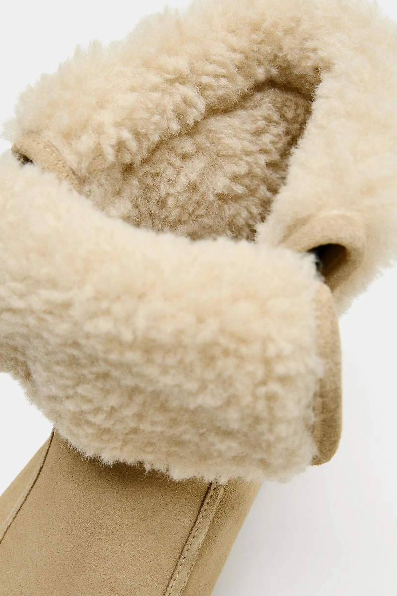 LOW HEEL SPLIT LEATHER ANKLE BOOTS