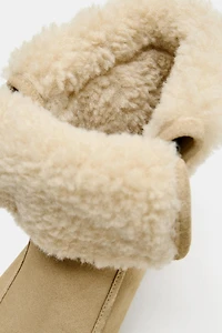 LOW HEEL SPLIT LEATHER ANKLE BOOTS