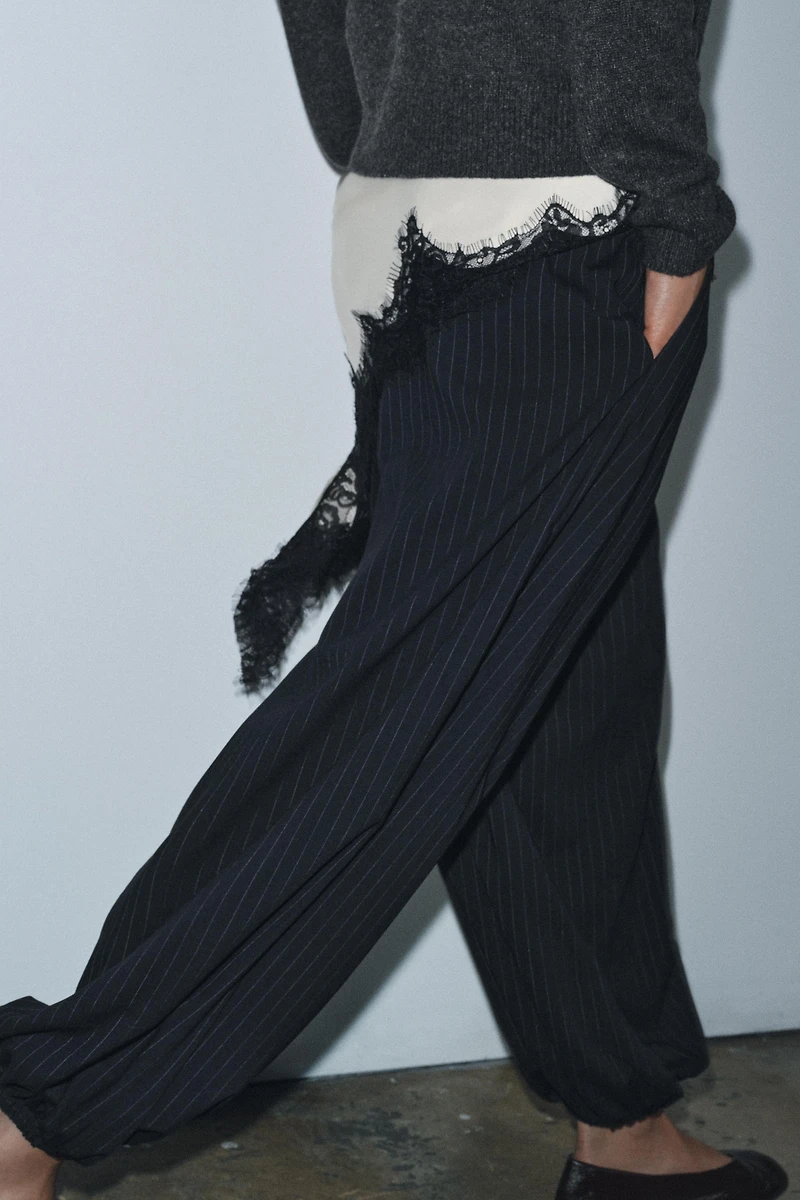 ZW COLLECTION PINSTRIPE BALLOON PANTS