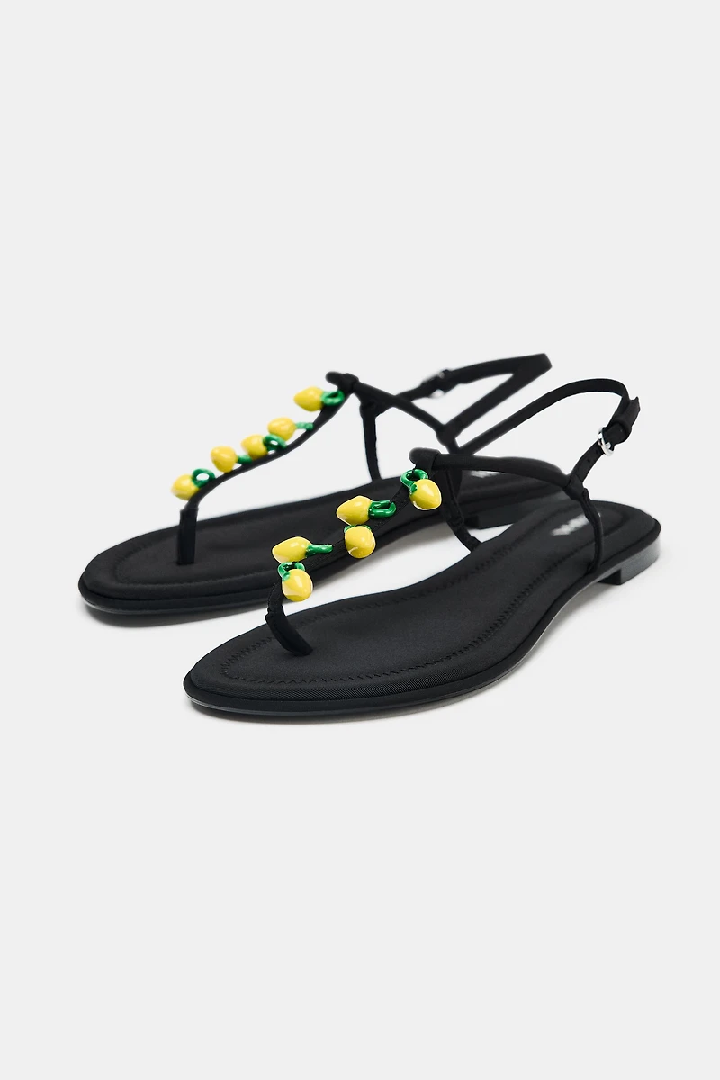 BEADED STRAP SANDALS
