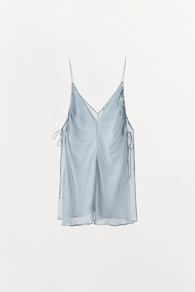 TOP SEMI-TRANSPARENT DRAPÉ
