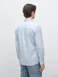 Regular fit linen blend shirt