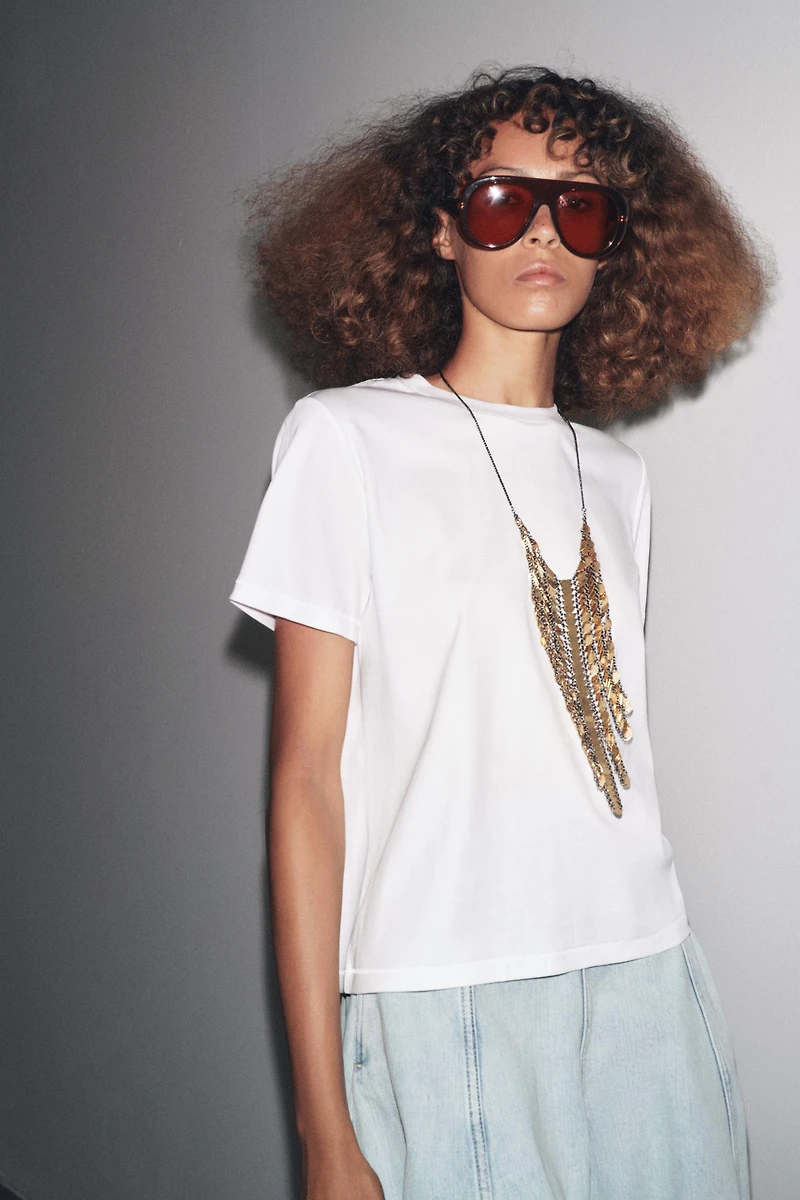 T-SHIRT EN COTON MERCERISÉ