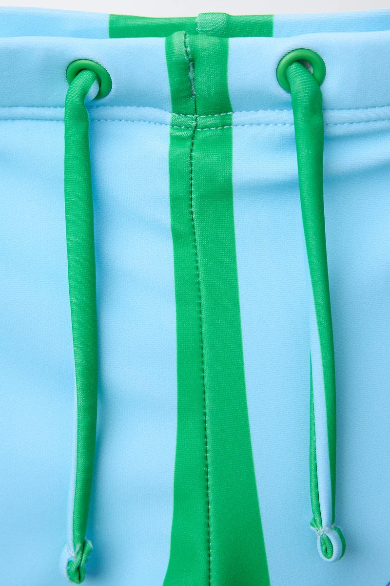 3-6 YEARS/STRIPED LEMON SWIM TRUNKS