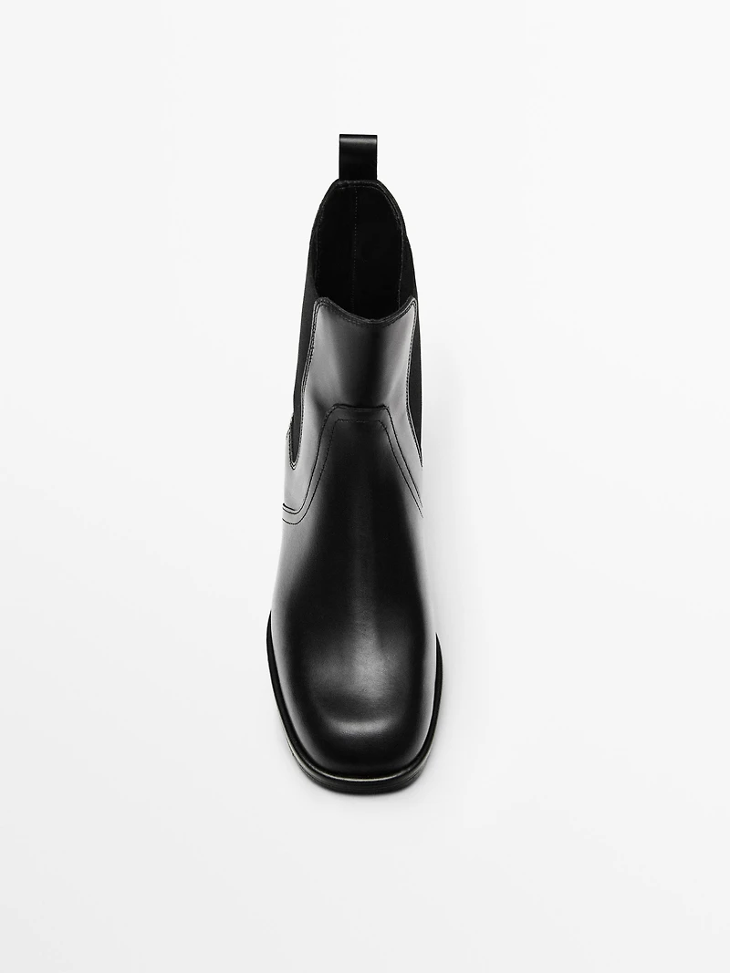 Bottines plates cuir