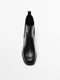 Bottines plates cuir