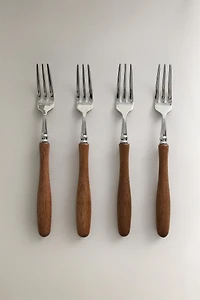 PACK OF ACACIA WOOD HANDLE BRUNCH FORKS (PACK OF 4)