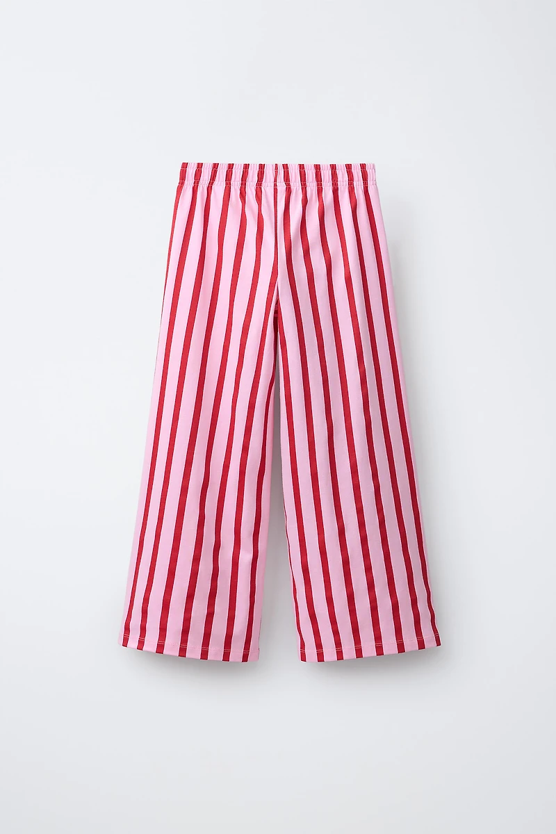 WIDE LEG STRIPED PANTS