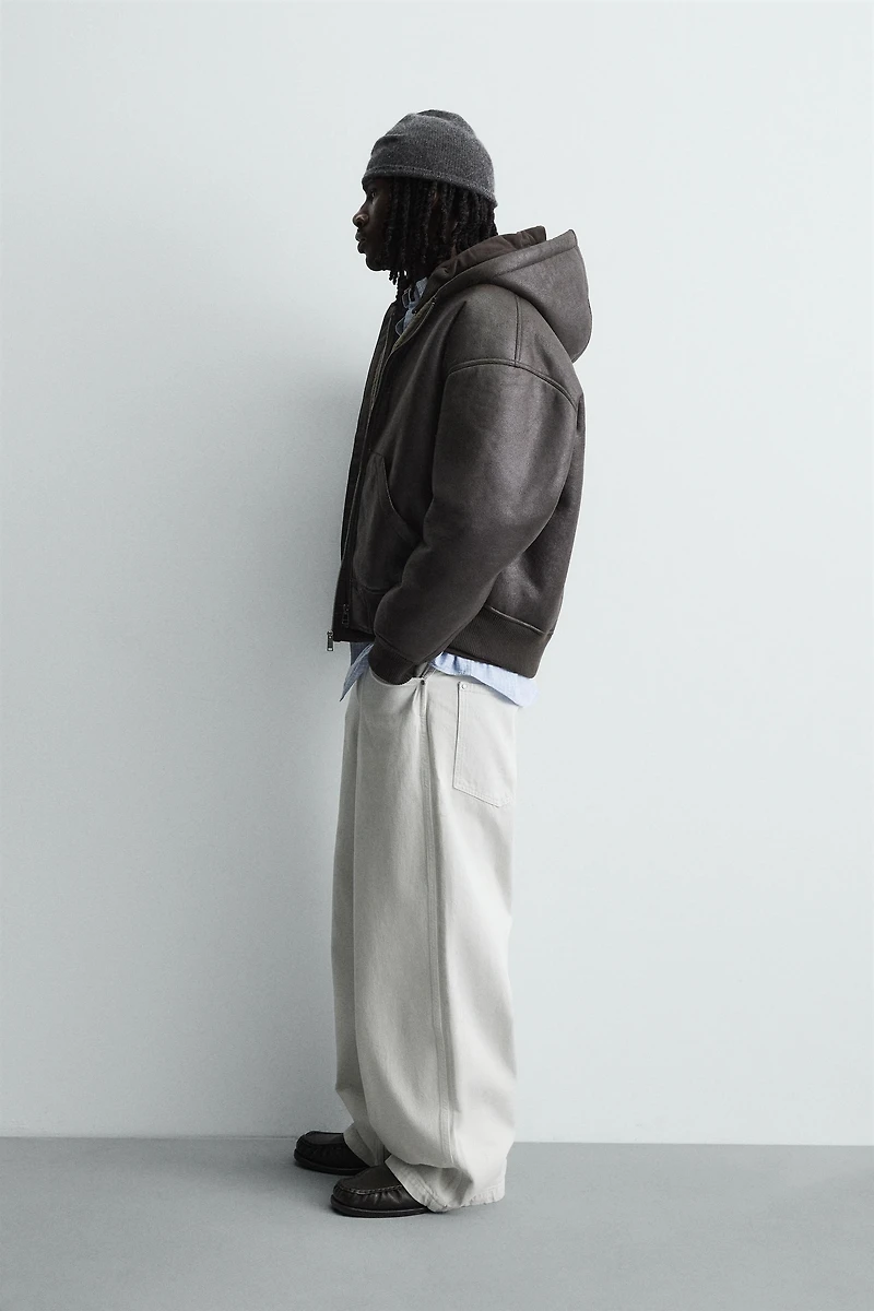 DOUBLE FACED FAUX LEATHER JACKET