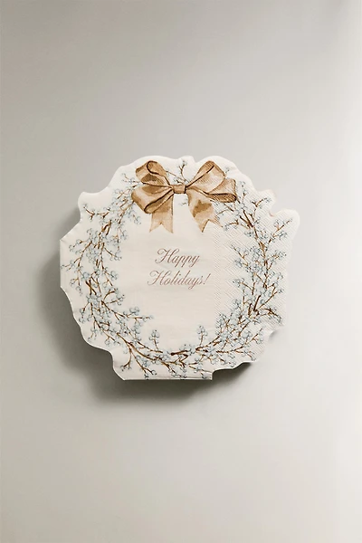 SET OF CHRISTMAS WREATH PAPER NAPKINS (SET OF 20)