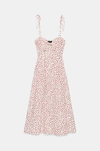 PRINTED POPLIN MIDI DRESS