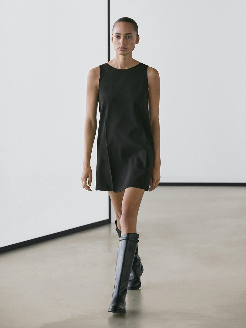 Wool blend mini dress