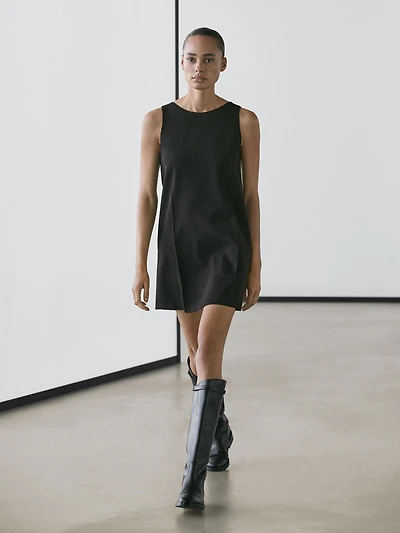 Wool blend mini dress