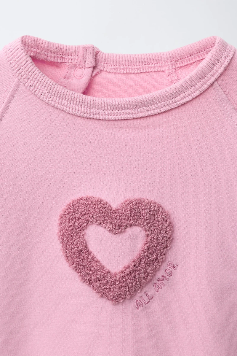 ENSEMBLE SWEAT ET PANTALON DE JOG AVEC BRODERIE EN VELOURS BOUCLÉ