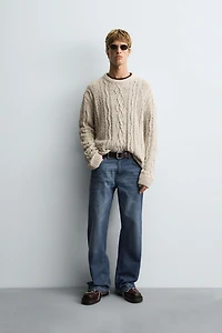 TEXTURED BRAID SWEATER