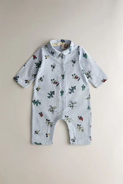 BABY MICKEY & MINNIE ©DISNEY FLANNEL FOOTED ROMPER