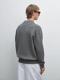 Cotton knit cardigan with buttons